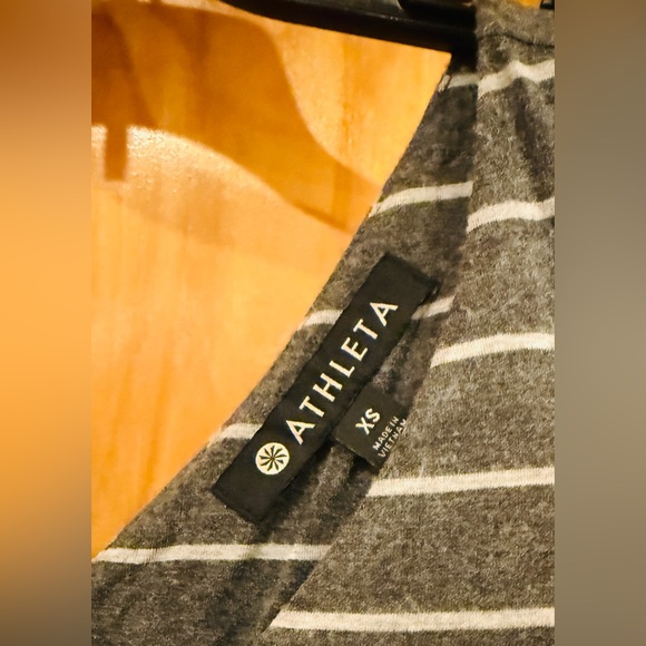 ATHLETA Santorini Striped VNeck Sleeveless Tank Mini Dress Modal/Spandex Size SP - Picture 2 of 3